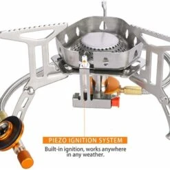 Réchaud De Camping à Gaz 3500 W, Brûleur Camping, Poêle Ultra-Léger Cuisinière Extérieur Pliable, Coupe-Vent Et Avec Allumage Piézo-électrique Pour Camping/Randonnée/Pique-Nique -Atlantic Magasin 75725943 4