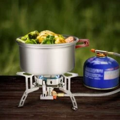 Réchaud De Camping à Gaz 3500 W, Brûleur Camping, Poêle Ultra-Léger Cuisinière Extérieur Pliable, Coupe-Vent Et Avec Allumage Piézo-électrique Pour Camping/Randonnée/Pique-Nique -Atlantic Magasin 75725943 5