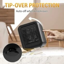 Mini Radiateur Céramique 800W Radiateur Electrique 2 Niveaux De Puissance Mini Radiateur Soufflant électrique Avec Vent Chaud Protection Contre La Surchauffe Et Le Renversement -Atlantic Magasin 76486821 3