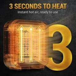 Mini Radiateur Céramique 800W Radiateur Electrique 2 Niveaux De Puissance Mini Radiateur Soufflant électrique Avec Vent Chaud Protection Contre La Surchauffe Et Le Renversement -Atlantic Magasin 76486821 4