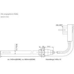 Sogood Résistance Pour Radiateur Blanc Élément Chauffant Pour Sèche-Serviette De Salle De Bain 800W Avec Interrupteur -Atlantic Magasin 76994188 5