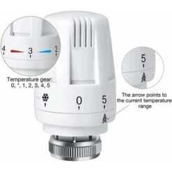 Tête De Thermostat Thermostat 4 Pièces M 30 X 1,5 Tête De Rechange Pour Vanne De Radiateur Avec Réglage Antigel -Atlantic Magasin 77655661 3