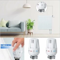 Tête De Thermostat Thermostat 4 Pièces M 30 X 1,5 Tête De Rechange Pour Vanne De Radiateur Avec Réglage Antigel -Atlantic Magasin 77655661 4