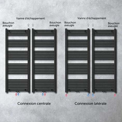 Sogood Radiateur De Salle De Bain Sèche-Serviette 100x60cm Radiateur Tubulaire Vertical Chauffage à Eau Chaude Gris-Noir 4 Sogood Radiateur De Salle De Bain Sèche-Serviette 100x60cm Radiateur Tubulaire Vertical Chauffage à Eau Chaude Gris-Noir – Image 4