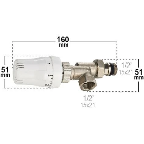 Robinet De Radiateur Thermostatique Inversé 15x21. NOYON & THIEBAULT 4 Robinet De Radiateur Thermostatique Inversé 15x21. NOYON & THIEBAULT – Image 4