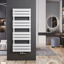 Meykoers Sèche-serviettes Eau Chaude Blanc 120x50cm Vertical Radiateur Sèche-serviette 555W