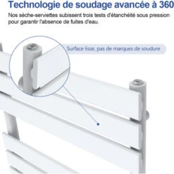 Meykoers Sèche-serviettes Eau Chaude Blanc 120x50cm Vertical Radiateur Sèche-serviette 555W -Atlantic Magasin 79072920 4