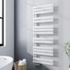 Meykoers Sèche-Serviettes Eau Chaude Blanc Radiateur 661W Asymétrique à Latérale Ouverture 1385x500mm