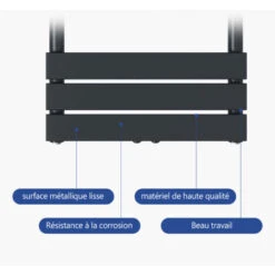 Meykoers Sèche-serviettes Eau Chaude 667W Anthracite 100x40cm Vertical Radiateur Chauffage Sèche-serviette -Atlantic Magasin 79072948 3