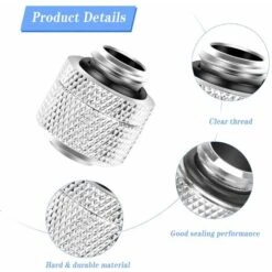 Raccord De Tube De Refroidissement, 4 Pcs Raccord De Compression De Refroidissement Par Eau Raccord De Tube Fileté G1/4 àpour Système De Refroidissement Par Eau De PC -Atlantic Magasin 79461685 4