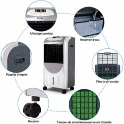 GOPLUS Climatiseur Mobile Avec Chauffage-Rafraîchisseur D'Air-Réservoir7L-3 Modes&3 Vitesses Variables-Minuterie 8H&Télécommande -Atlantic Magasin 79469861 5