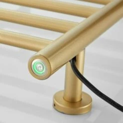 Radiateur Sèche-Serviette Électrique, Chauffe-Serviettes À 7 Barres Doré Avec Étagère Supérieure, Porte-Serviettes Chauffant En Fibre De Carbone En Mural, 72x45x25 Cm (Plug In) 8 Radiateur Sèche-Serviette Électrique, Chauffe-Serviettes À 7 Barres Doré Avec Étagère Supérieure, Porte-Serviettes Chauffant En Fibre De Carbone En Mural, 72x45x25 Cm (Plug In) -Atlantic Magasin 79819825 4