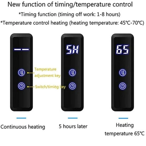 Sèche Serviettes Électrique Radiateur Doré Accessoires De Salle De Bain, Minuterie Intégrée Contrôle De La Température 10 Bars Porte-Serviettes Chauffants Électriques, Hardwired 4 Sèche Serviettes Électrique Radiateur Doré Accessoires De Salle De Bain, Minuterie Intégrée Contrôle De La Température 10 Bars Porte-Serviettes Chauffants Électriques, Hardwired – Image 4