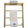 Sèche-Serviette Électrique Or, Chauffe-Serviettes Porte-Serviettes Chauffant Électrique Mural Acier Inoxydable Radiateur De Salle De Bain, 600x480mm, 35 W, Style B
