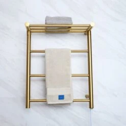 Sèche-Serviette Électrique Or, Chauffe-Serviettes Porte-Serviettes Chauffant Électrique Mural Acier Inoxydable Radiateur De Salle De Bain, 600x480mm, 35 W, Style B 7 Sèche-Serviette Électrique Or, Chauffe-Serviettes Porte-Serviettes Chauffant Électrique Mural Acier Inoxydable Radiateur De Salle De Bain, 600x480mm, 35 W, Style B -Atlantic Magasin 80303458 3