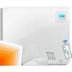 KESSER® Radiateur Infrarouge 425-550 watts Avec Télécommande Écran LCD Numérique Minuterie Chauffage Mural Infrarouge Chauffage Radiateur Panneau Chauffant Pieds Inclus NOUVEAU , 1x 550 Watt (de)
