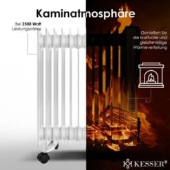 KESSER® Radiateur à Bain D’huile - Chauffage électrique Chauffage à Bain D’huile 2 500 W Radiateur électrique Mobile, Minuterie, Ventilateur, Mise Hors Tension Automatique Réglage Continu De La Te -Atlantic Magasin 80441922 4