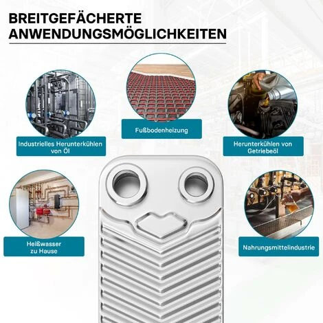 Hrale Échangeur De Chaleur Thermique Inox 30 Plaques Max. 66 KW Eau Solaire 5 Hrale Échangeur De Chaleur Thermique Inox 30 Plaques Max. 66 KW Eau Solaire – Image 5