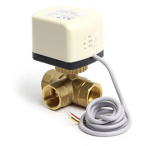 Vanne 3 Voies Motorisée Motovanne Électrovanne De Zone à Bille Chauffage DN20 26.9 Mm (3/4) 220VAC 2 Vanne 3 Voies Motorisée Motovanne Électrovanne De Zone à Bille Chauffage DN20 26.9 Mm (3/4) 220VAC – Image 2