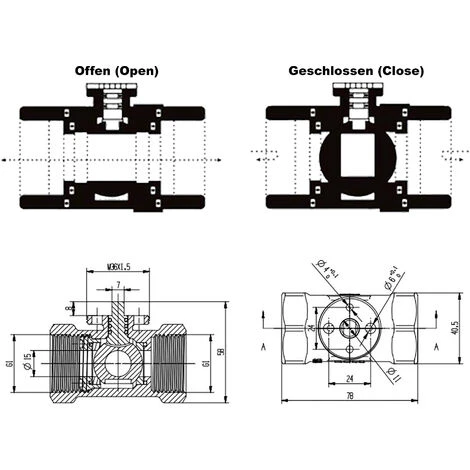 Vanne 3 Voies Motorisée Motovanne Électrovanne De Zone à Bille Chauffage DN20 26.9 Mm (3/4) 220VAC 3 Vanne 3 Voies Motorisée Motovanne Électrovanne De Zone à Bille Chauffage DN20 26.9 Mm (3/4) 220VAC – Image 3