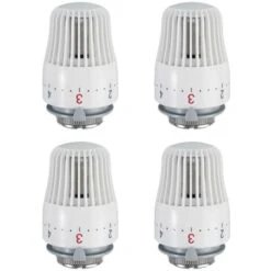 Lot De 4 Têtes Thermostatiques, Tête De Rechange Pour Vanne De Radiateur M30 X 1,5, Vanne De Radiateur Thermostatique
