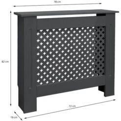Cache-radiateur Motif Nid D'abeille Habillage En MDF Anthracite 78x19x82 Cm -Atlantic Magasin 81220970 5
