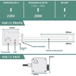 Résistance Thermoplongeur 2 KW Ballon Solaire ECS Et Tampon -Atlantic Magasin 81315284 4