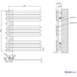 EMKE Sèche-serviettes à Eau Chaude Panneau Plat, Sèche-serviettes Connexion Latérale Pour, Blanc 762x600mm 479Watts 9 EMKE Sèche-serviettes à Eau Chaude Panneau Plat, Sèche-serviettes Connexion Latérale Pour, Blanc 762x600mm 479Watts -Atlantic Magasin 81845176 5