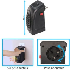 Chauffage D'appoint Electrique Sur Prise Murale 400 W - Ecran LCD Avec Thermostat 7 Chauffage D'appoint Electrique Sur Prise Murale 400 W - Ecran LCD Avec Thermostat -Atlantic Magasin 81923358 3