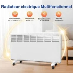 Meykoers Convecteur électrique Blanc 2000W, Radiateur à Inertie 815x85x435mm - Montage Mural Ou Coulissant -Atlantic Magasin 82143041 4