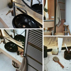 Sèche-serviette Mixte Couleur Gris Métal - Raccordement électrique à Droite Et Eau Au Centre Hauteur 435mm / Largeur 430mm - 106 Watt - MIK435/430Z8MAV -Atlantic Magasin 82404277 5