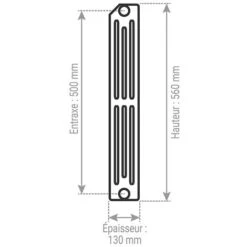 Radiateur Fonte Rideau - Hauteur 560mm - Longueur 60mm - 91 Watt - Epaisseur 130mm - Contenance 0.9L - E456/1 -Atlantic Magasin 8246787 4
