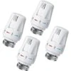 Lot De 4 Tête Thermostatique Connectée Vanne Thermostatique Accessoire, Tete Thermostatique Radiateur, Tête De Remplacement De Vanne De Radiateur Pour Le Thermostat M30 X 1.5 White