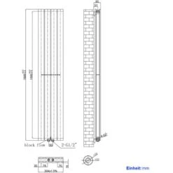 EMKE Radiateur à Eau Chaude, Radiateur Plat Double Couche Connexion Centrale, Montage Mural Vertical Design, Blanc 160x30cm 9 EMKE Radiateur à Eau Chaude, Radiateur Plat Double Couche Connexion Centrale, Montage Mural Vertical Design, Blanc 160x30cm -Atlantic Magasin 83743338 5