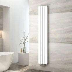 EMKE Radiateur à Eau Chaude, Radiateur Plat Double Couche Connexion Centrale, Montage Mural Vertical Design, Blanc 180x30cm