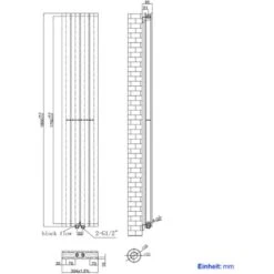 EMKE Radiateur à Eau Chaude, Radiateur Plat Double Couche Connexion Centrale, Montage Mural Vertical Design, Blanc 180x30cm -Atlantic Magasin 83743339 5