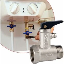 1 Pièce 0,7 MPa Filetage Extérieur 1/2 X Filetage Intérieur En Laiton Nickelé, Valve De Sécurité Pour Chauffe-eau -Atlantic Magasin 83995966 4