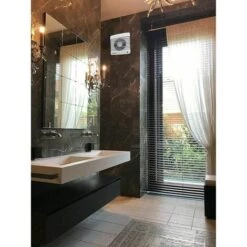 Capteur D'humidité 100 Mm Et Minuterie Ventilateur Extracteur D'air Avec Clapet Anti-retour + Moustiquaire Intégrée 7 W DB(A) 26 Pour Salle De Bain Cuisine Bureau WC Silencieux -Atlantic Magasin 85723551 3