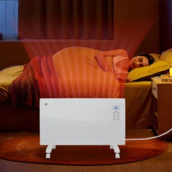 AUFUN Smart Chauffage électrique, Radiateur Electrique En Verre 2 Niveaux De Chaleur 1000 Et 2000 Watts, (Blanc) -Atlantic Magasin 87110717 3