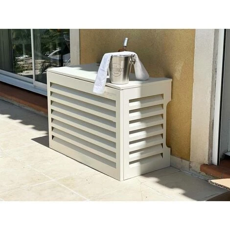 Cache Climatisation Venetian Aluminium Beige Clair RAL9001 - Grand L 120 X H 120 X P 55 Cm 2 Cache Climatisation Venetian Aluminium Beige Clair RAL9001 - Grand L 120 X H 120 X P 55 Cm – Image 2