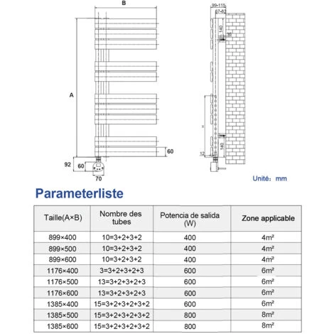 Meykoers Sèche-serviette électrique 899 X 500 Mm Blanc Radiateur Sèche-Serviettes 400W - Affichage LCD - Lames Plates Ouverture Laterale 5 Meykoers Sèche-serviette électrique 899 X 500 Mm Blanc Radiateur Sèche-Serviettes 400W - Affichage LCD - Lames Plates Ouverture Laterale – Image 5