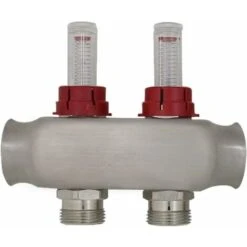 Collecteur Plancher Chauffant 2 3 4 5 6 7 8 9 10 11 12 Departs Con Debimetre Chaufffage Au Sol Pour Tube Multicouche Plomberie Pex (2 Departs)