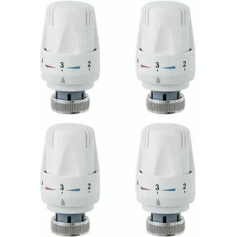 Tête De Radiateur, 4 Pièces Tête De Vanne De Radiateur, M30 X 1.5 Robinet Thermostatique Radiateur, Tête Thermostatique Pour Lavabo Salle De Bain Wc 1 Tête De Radiateur, 4 Pièces Tête De Vanne De Radiateur, M30 X 1.5 Robinet Thermostatique Radiateur, Tête Thermostatique Pour Lavabo Salle De Bain Wc