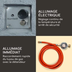 Chauffage à Gaz - Blumfeldt Andros - 40.000btu/13kw Couvercle Brûleur En Acier Inoxydable - Gris -Atlantic Magasin 88715955 5