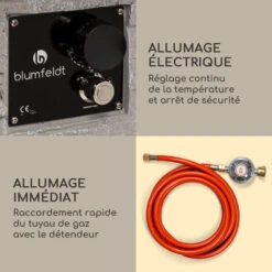 Chauffage à Gaz - Blumfeldt Anafi - 40.000btu/13kw - Couverture Brûleur En Acier Inoxydable - Gris Clair -Atlantic Magasin 88716263 5