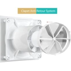 AIROPE -AB-100 Mm Ventilateur, VMC, Extracteur D'Air Avec Clapet Anti-Retour , Faible Consommation D'énergie ,pour Salle De Bain,Cuisine,Bureau,WC,Silencieux,Garantie 5 ANS -Atlantic Magasin 88768716 5