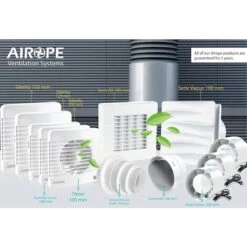 AIROPE-INLINE-100 Mm Extracteur D'air Silencieux,107 M3/h,14 W,Conduit En Ligne,Axial De La Gain,Économe En énergie,Pour Le Bain,WC,toilette,tente,serre,cuisine,bureau,garage,Garantie 5 ANS -Atlantic Magasin 88768717 5