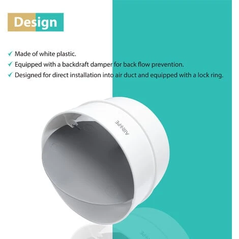 AIROPE- Raccord & Connecteur De Ø 100 Mm Avec Clapet Anti-Retour Pour Tuyau De Ventilation Conduit Rond Et Extracteur Système, Permet D'empêcher Le Retour De Fluide En Circulation.Garantie 5 ANS. 3 AIROPE- Raccord & Connecteur De Ø 100 Mm Avec Clapet Anti-Retour Pour Tuyau De Ventilation Conduit Rond Et Extracteur Système, Permet D'empêcher Le Retour De Fluide En Circulation.Garantie 5 ANS. – Image 3