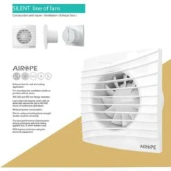 AIROPE-AF-C-100 Mm Ventilateur, VMC, Extracteur D'Air Avec Clapet Anti-Retour ,Faible Consommation D'énergie ,pour Salle De Bain,Cuisine,Bureau,WC,Silencieux,Garantie 5 ANS -Atlantic Magasin 88768725 4