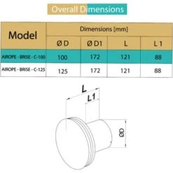 AIROPE-BRISE-C-100 Mm Ventilateur, VMC, Extracteur D'Air Avec Clapet Anti-Retour ,Faible Consommation D'énergie ,pour Salle De Bain,Cuisine,Bureau,WC,Silencieux,Garantie 5 ANS -Atlantic Magasin 88768727 3